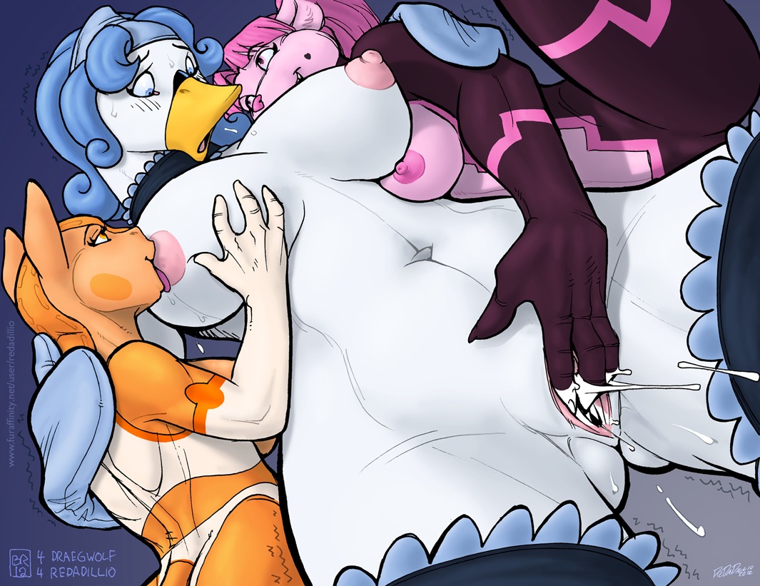 2012 amber_eyes anthro anthro_on_anthro areola avian big_breasts bird blue_eyes blue_hair bodily_fluids breast_play breast_suck breasts deep_navel dejah_bleu_(redadillio) digital_media_(artwork) domestic_cat e621 erect_nipples felid feline felis female female/female fingering genital_fluids genitals group hair interspecies mammal max_blackrabbit navel nipples nude pink_eyes pink_hair sex sucking vaginal_fluids vulva wet