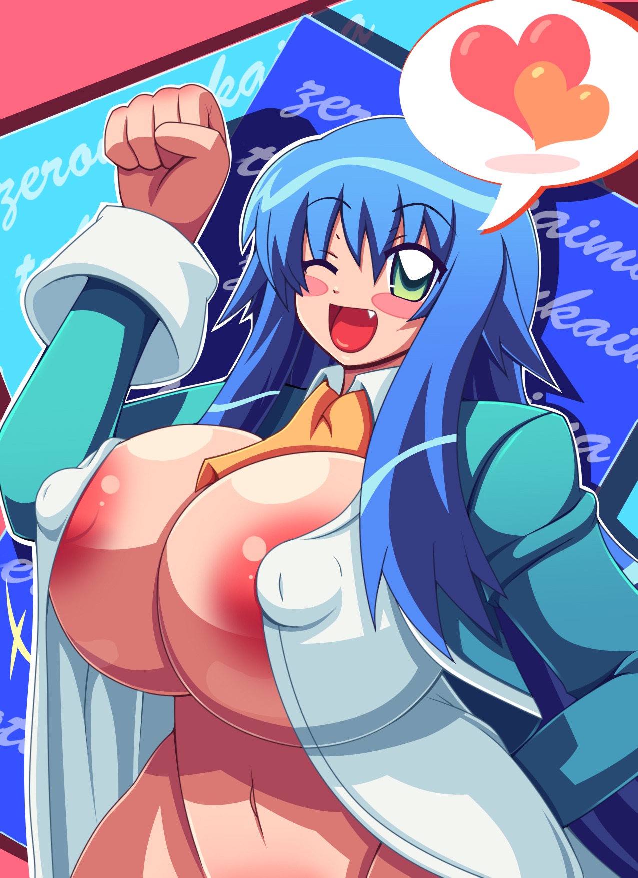 blue_hair blush breasts clothing erect_nipples erect_nipples_under_clothes female large_breasts nipples rule34 sylpheed tagme zero_no_tsukaima