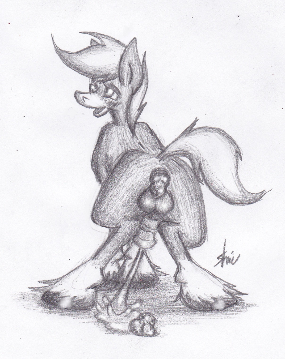 anus backsack balls basil_(shain) blush bodily_fluids butt e621 equid equine erection feces genital_fluids genitals graphite_(artwork) greyscale hi_res horse male mammal monochrome nude open_mouth peeing penis relieved scatplay shain smiles_(artist) solo toony traditional_media_(artwork) urine urine_stream