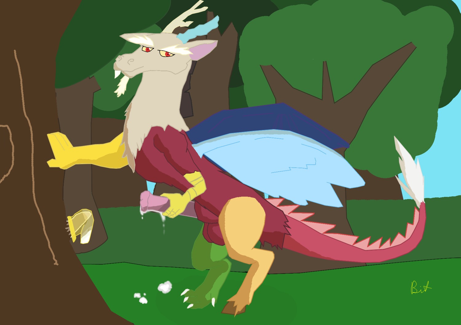 bitkumanaruokami bloomberg chimera discord_(mlp) draconequus feral friendship_is_magic male male_only my_little_pony rule34 straight_hair tail