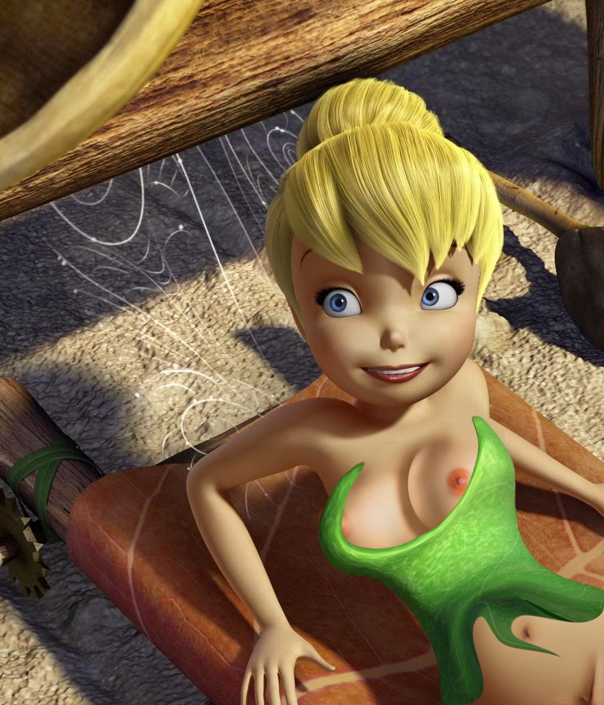 1girls areola blonde_hair blue_eyes breasts cleavage disney disney_fairies fairy fairy_wings female navel nipples peter_pan_(disney) rule34 screenshot_edit tagme tinker_bell tinker_bell_and_the_lost_treasure