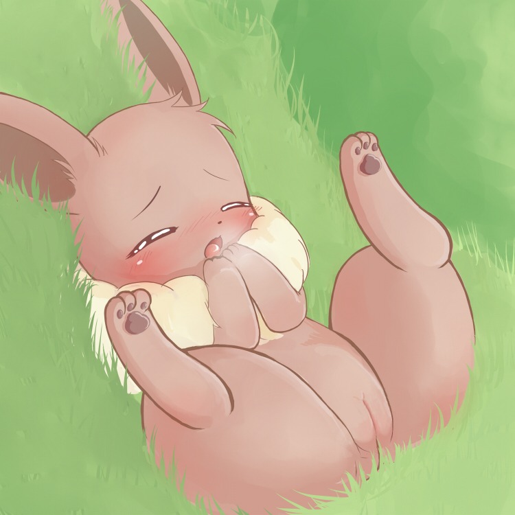 1:1 canid canine censor_removal_edit e621 eevee feet female feral generation_1_pokemon genitals hindpaw kajiura mammal nintendo open_mouth paws pokemon pokemon_(species) solo spread_legs spreading third-party_edit vulva