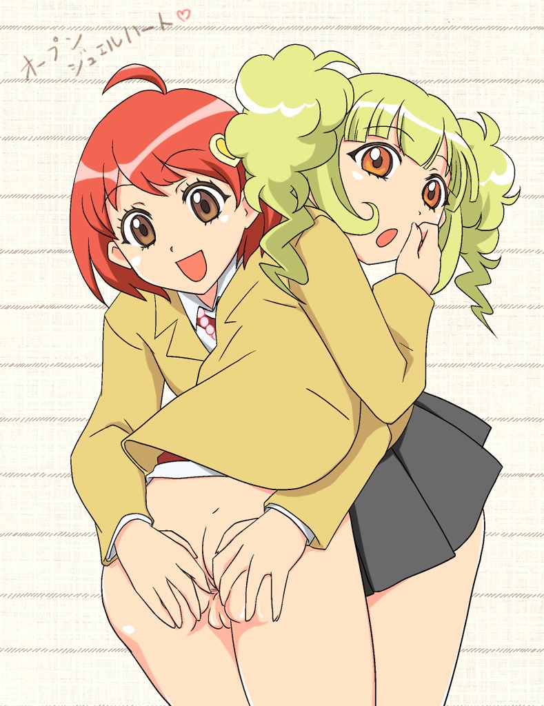 anus ass blush clothing elk115 female fingering long_sleeves multiple_females multiple_girls precure pretty_cure pussy rule34 skirt smile translation_request uncensored yuri