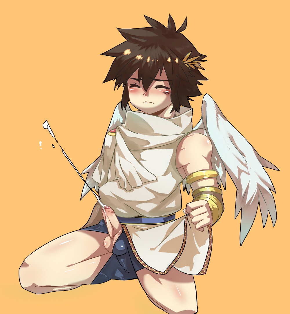1boy balls foreskin kid_icarus lvlv male male_only nintendo partially_retracted_foreskin penis pit_(kid_icarus) retracted_foreskin rule34 tagme uncircumcised wings