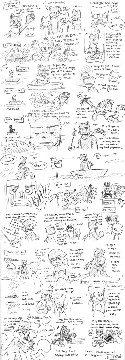 all_fours anthro aquatic awkward bittersweet_candy_bowl black_and_white bodily_fluids censor_bar censored comic crying daisy_(bcb) dialogue doggystyle domestic_cat e621 election electronics english_text felid feline felis female fish flag from_behind_position generation_1_pokemon group happy heart_symbol hi_res hug humor jigglypuff khao_manee kissing korat_cat love lucy_(bcb) male male/female mammal melee_weapon microphone mike_(bcb) monochrome muscular nintendo paulo_(bcb) pokemon pokemon_(species) polearm politics president romantic romantic_couple scarf sex shark silly sketch somali_cat spear story taeshi_(artist) tail tears text weapon