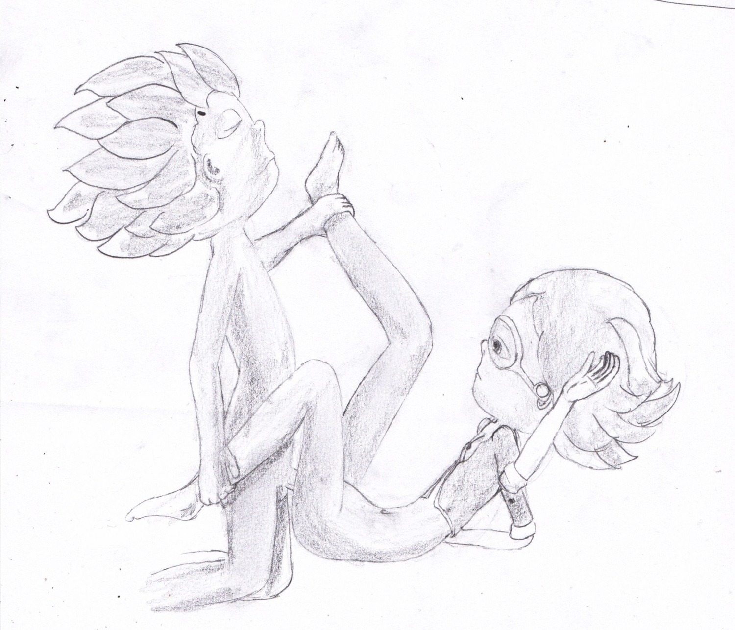 bottomless cathy_(monster_buster_club) chris_(monster_buster_club) male missionary_position monster_buster_club naked naked_male rule34 sex