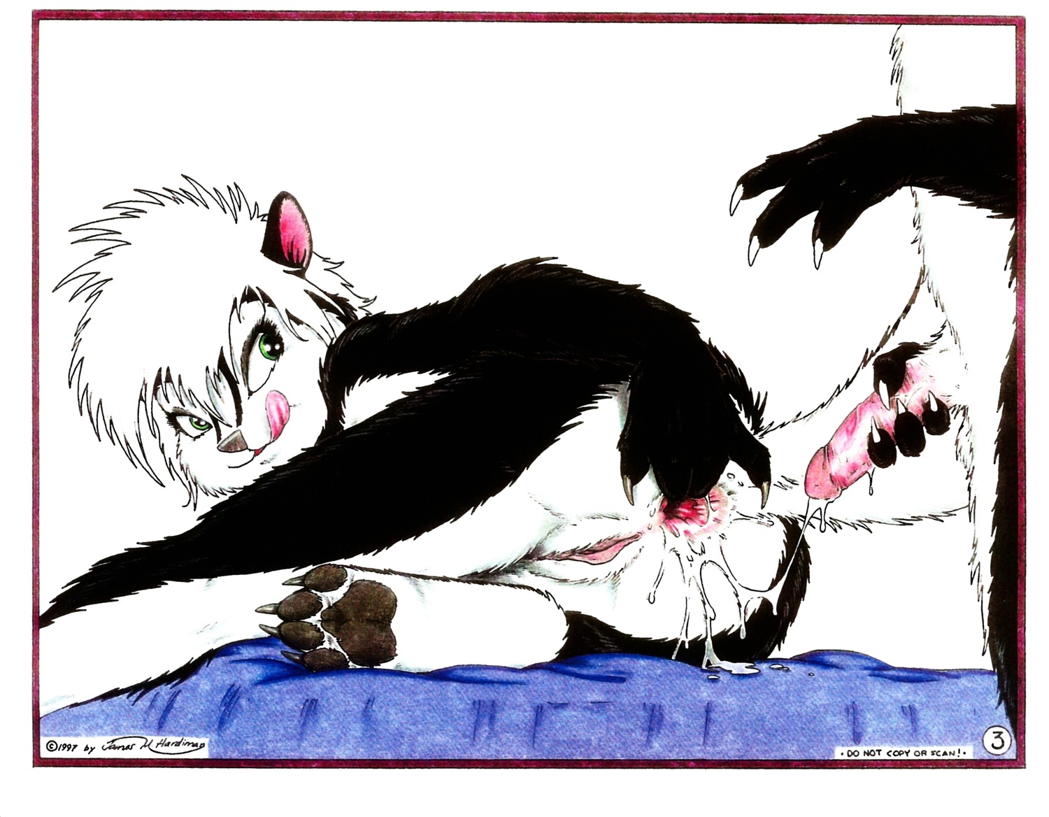 1997 4_toes absurd_res after_sex anal anal_penetration anthro anus barefoot black_pawpads bodily_fluids butt claws copyright_symbol cum cum_drip cum_in_ass cum_inside cum_on_butt dripping duo e621 erection feet female female_focus gaping gaping_anus genital_fluids genitals green_eyes hi_res hindpaw humanoid_genitalia humanoid_penis james_m_hardiman licking licking_lips lori_(jmh) male male/female male_penetrating mammal mephitid messy nude pawpads paws penetration penis raised_tail self_lick sex skunk soles solo_focus spread_anus spreading symbol tail tail_anus toes tongue tongue_out vulva