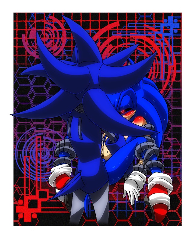 ambiguous_gender balls blood blush bodily_fluids bound clothing creepypasta cum cum_on_penis duo e621 erection eulipotyphlan footwear genital_fluids genitals grasp hedgehog humanoid_pointy_ears lasonicchiana machine male mammal metal_sonic narrowed_eyes navel penetration penis pointy_ears quills_(anatomy) red_eyes robot robot_anthro sega sex shoes sonic.exe sonic.exe_(creepypasta) sonic_the_hedgehog sonic_the_hedgehog_(series) spread_legs spreading squint standing