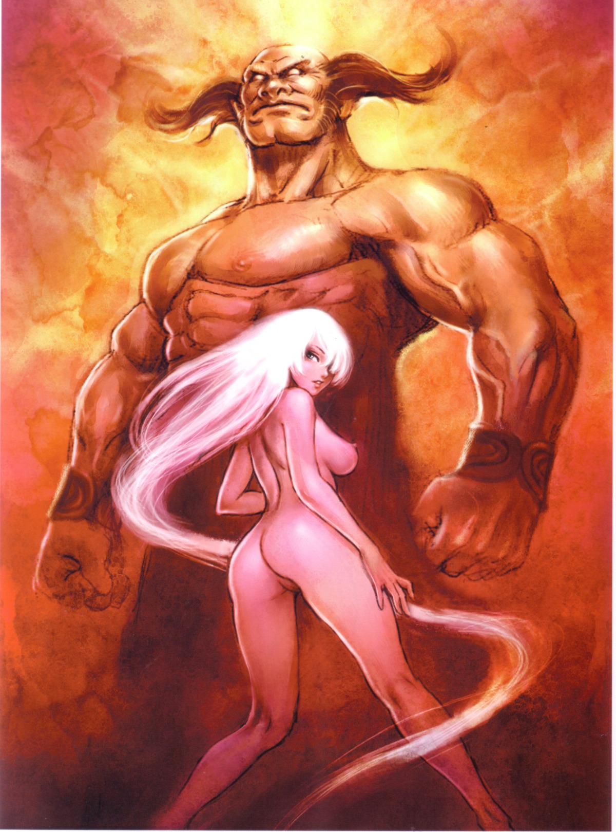ass breasts demon female male muscular muscular_male nipples nude rule34 sweet_dreams yamashita_shun'ya