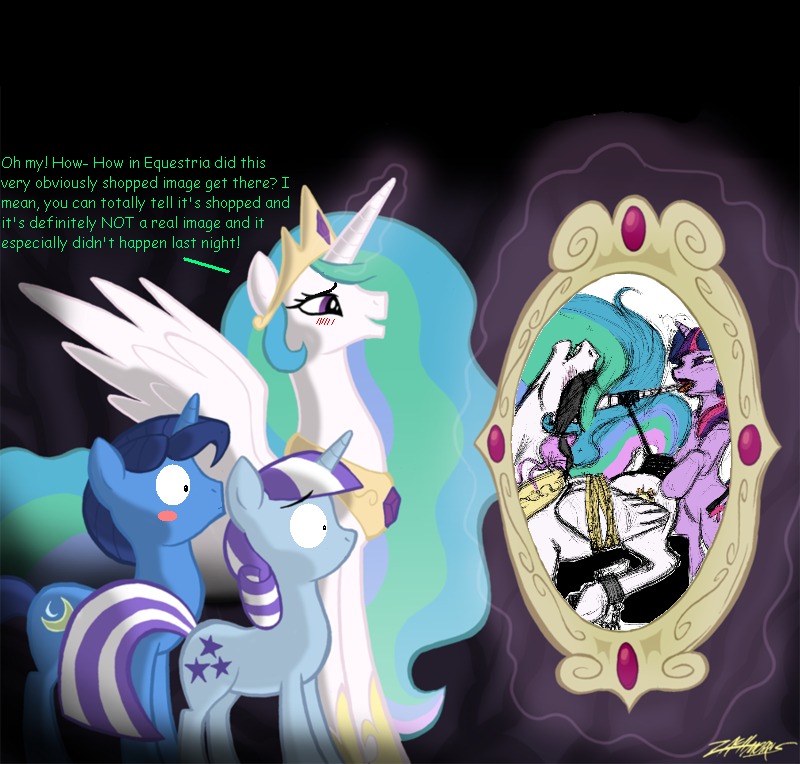 bdsm blush blush_stickers bondage bound crown cutie_mark dialogue e621 english_text equid equine feathered_wings feathers female female/female feral friendship_is_magic from_behind_position fur group hair hand_on_butt hasbro headgear horn horn_fetish horn_play horn_sex hornjob intraspecies licking male mammal multicolored_hair my_little_pony mythological_creature mythological_equine mythology night_light_(mlp) photo picture_frame princess_celestia_(mlp) purple_body purple_fur purple_hair quadruped sex shocked tail text tongue tongue_out twilight_sparkle_(mlp) twilight_velvet_(mlp) two_tone_hair unicorn unknown_artist winged_unicorn wings