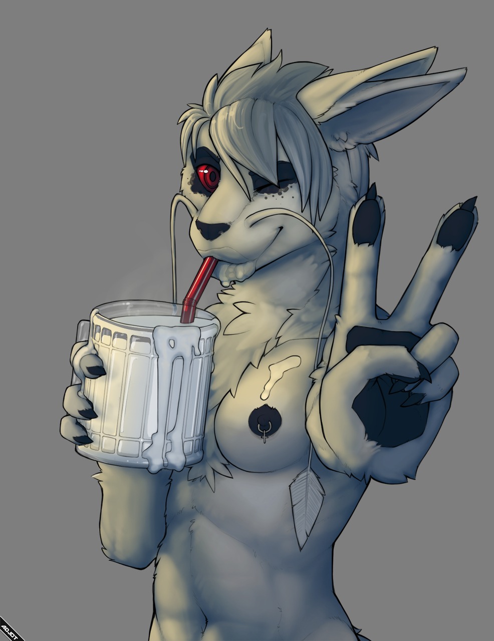 2012 4_ears 5_fingers adjot alpha_channel anthro areola bendy_straw black_nipples bodily_fluids breasts claws container cum cum_in_a_cup cum_in_container cum_in_mouth cum_inside cum_on_face cup digital_media_(artwork) dragon drinking drinking_cum drinking_straw e621 erect_nipples female finger_claws fingerpads fingers fluffy fur furred_dragon furred_scalie genital_fluids gesture glass hand_gesture hi_res holding_container holding_cup holding_object looking_at_viewer messy multi_ear mythological_creature mythological_scalie mythology navel nhala_levee nipple_piercing nipples non-mammal_breasts non-mammal_nipples nude one_eye_closed pawpads piercing red_eyes red_sclera scalie simple_background solo transparent_background v_sign ventral_groove whiskers wink