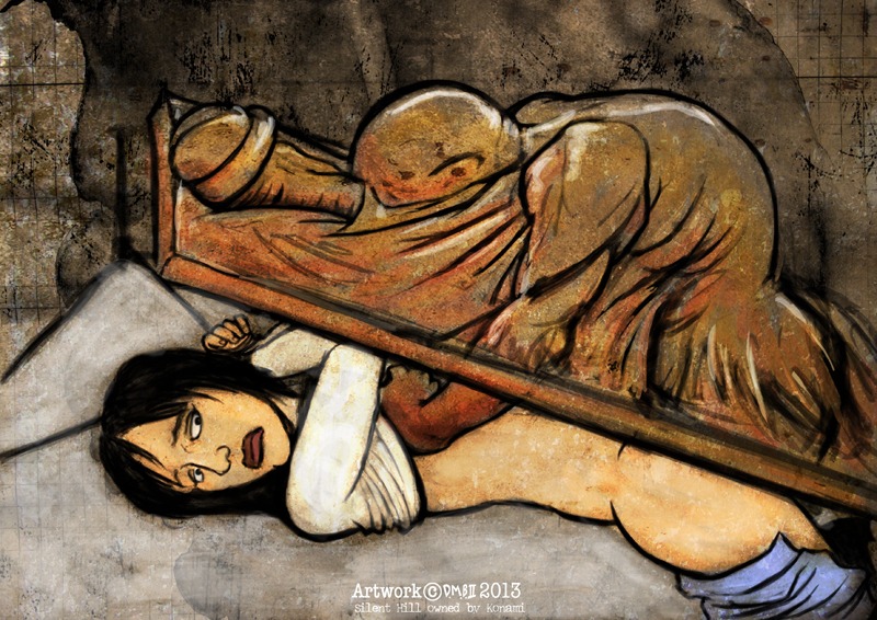 abstract_daddy_(silent_hill) angela_orosco animal_genitalia animal_penis bottomless breasts butt clothed clothing devillo duo e621 equine_genitalia equine_penis female flesh_creature genitals human interspecies konami male male/female mammal monster not_furry pain penis scared silent_hill undead