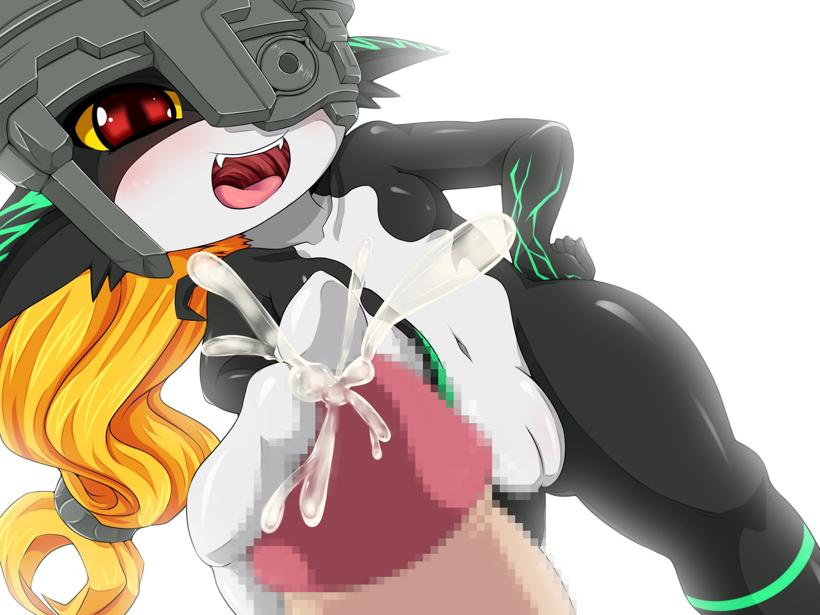 1boy 1girls amau_(artist) blonde_hair censored cum feet female footjob highres imp imp_midna male midna nude pussy red_eyes rule34 straight the_legend_of_zelda twilight_princess white_background