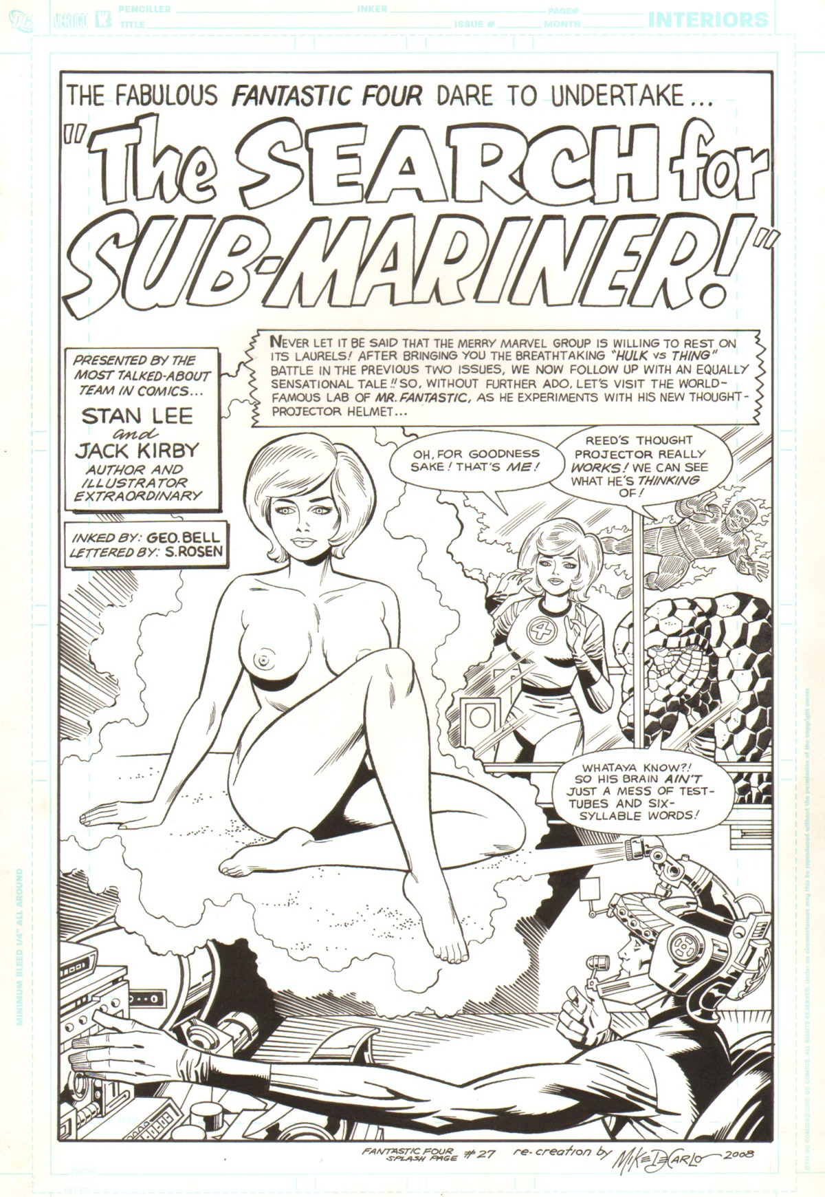 2008 barefoot ben_grimm edit edited_official_artwork fantastic_four female human_torch humor invisible_woman jack_kirby johnny_storm marvel marvel_classic_era marvel_comics mike_decarlo monochrome mr_fantastic nude posing reed_richards rule34 sue_richards sue_storm surprise surprised tagme the_thing_(marvel) thought_bubble