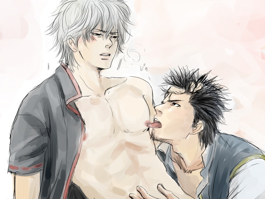 gay gintama gintoki_sakata kondou_isao male male_only rule34 tagme yaoi