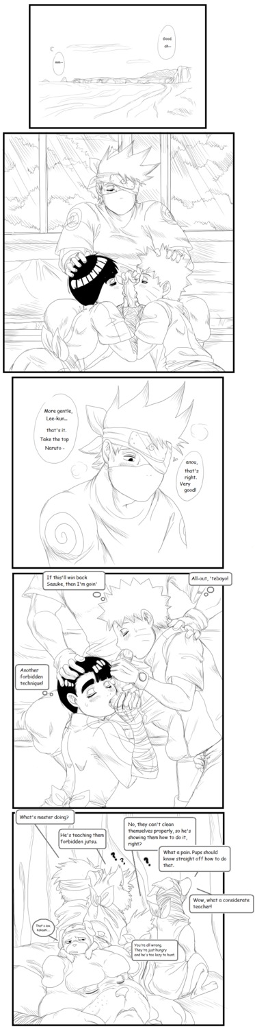 akino bisuke bulldog cola-kun comic dog gay guruko hatake_kakashi male male_only monochrome multiple_boys multiple_males naruto naruto_(series) oral pakkun rock_lee rule34 shiba_(naruto) tagme threesome urushi uuhei uzumaki_naruto