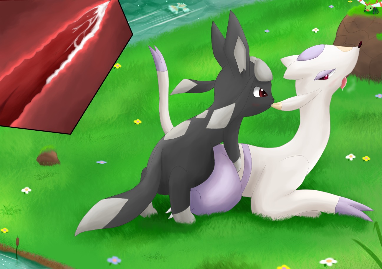 arti4000 bodily_fluids cum cum_inside digital_media_(artwork) digitigrade duo_focus e621 eeveelution erection fan_character female feral feral_on_feral generation_1_pokemon generation_2_pokemon generation_4_pokemon generation_5_pokemon genital_fluids genitals glaceon goldeen group interspecies male male/female mienshao natetheglaceon nintendo nude outside penis pokemon pokemon_(species) quadruped sex size_difference tail tongue tongue_out vulva water yanma