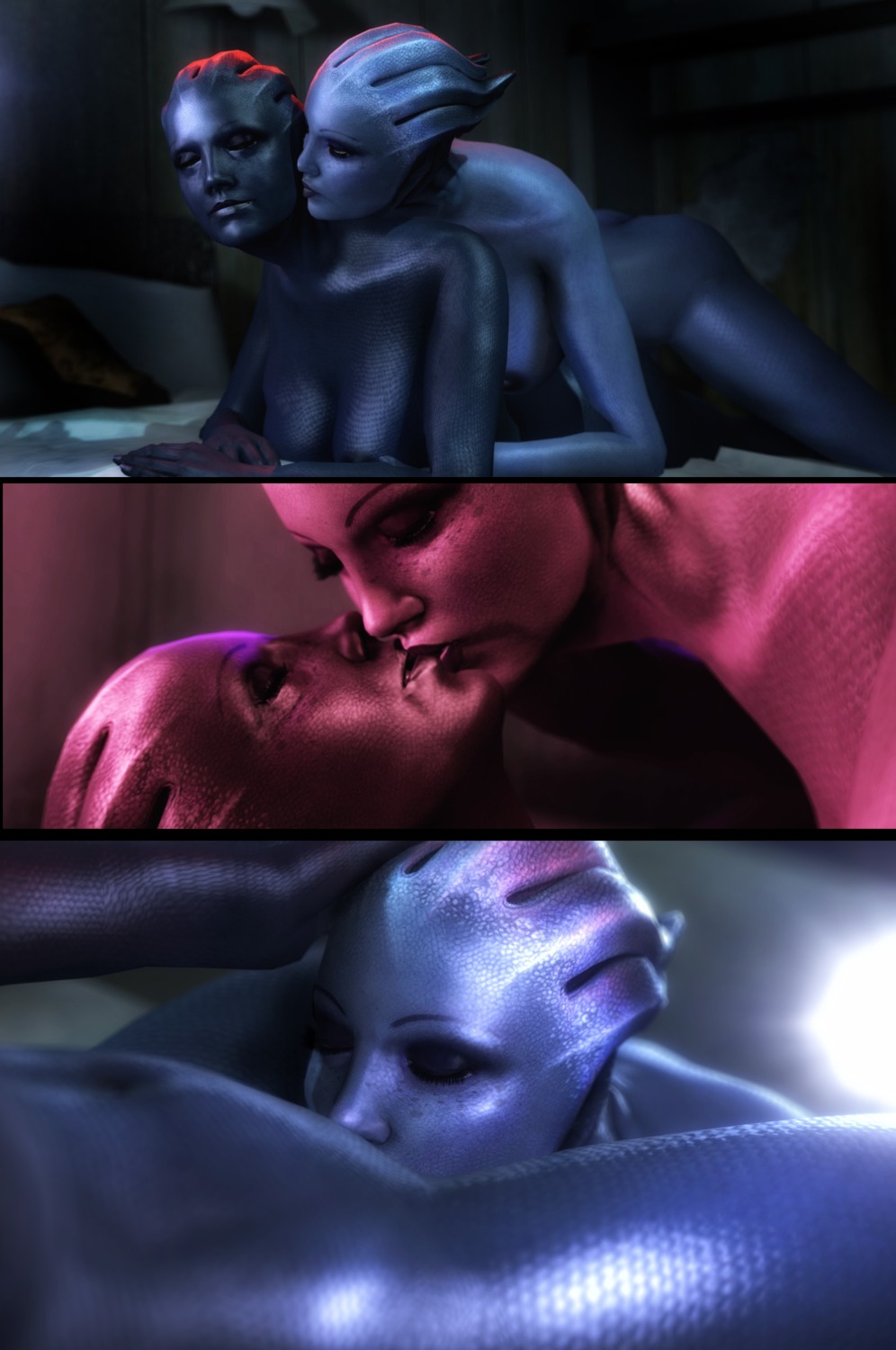 2girls 3d alien anthro anthro_female anthro_only asari blue_skin breasts cunnilingus female female_only fugtrup garry's_mod kissing liara_t'soni mass_effect multiple_females nipples nude nude_female oral rule34 sex source_filmmaker yuri