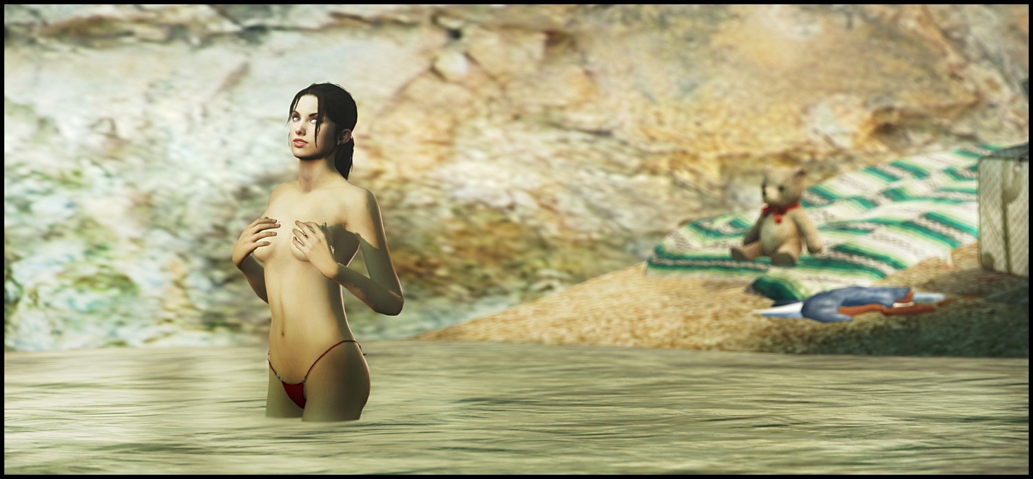 1girls 3d angryrabbit bathing bikini breasts casual female female_only garry's_mod human left_4_dead left_4_dead_(series) nipples pale_skin river rule34 solo solo_female water zoey_(left_4_dead)
