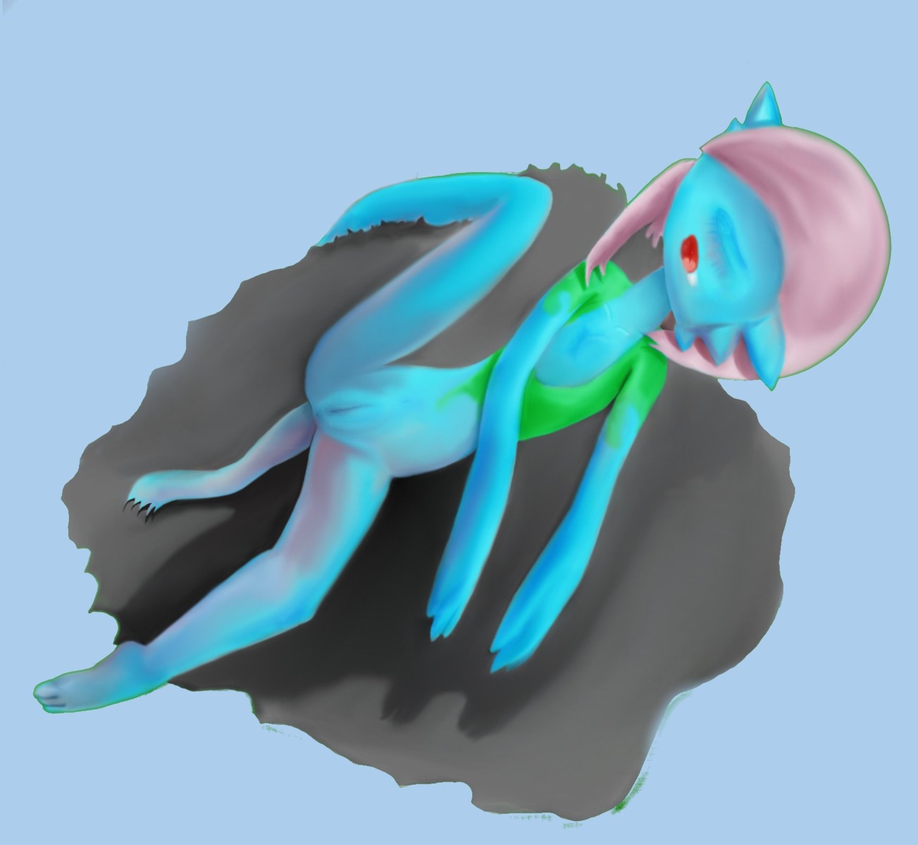 barefoot blue_skin color female female_only gardevoir nude pokemon pokemon_(species) pussy rule34 solo tagme vulva
