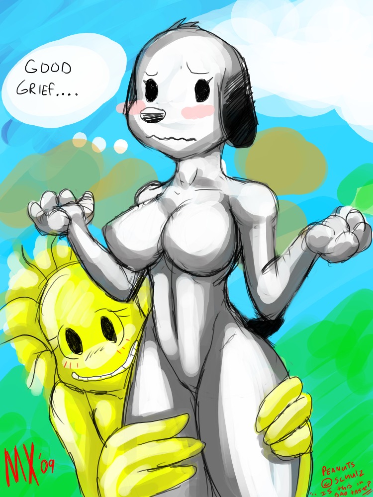 2009 female monkeyxflash peanuts rule34 rule_63 snoopy woodstock