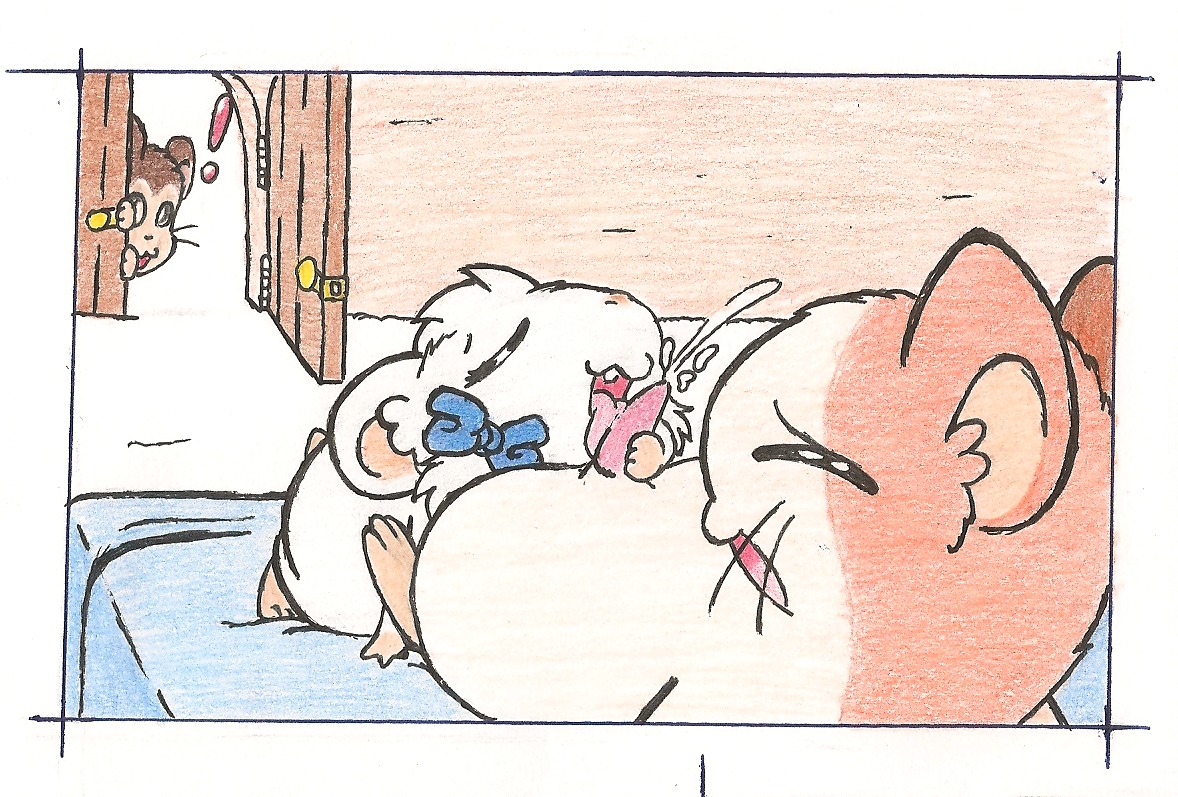bed being_watched bijou_(hamtaro) bodily_fluids cricetid cum duo_focus e621 erection fellatio female feral furniture genital_fluids genitals group hamster hamtaro hamtaro_(series) licking looking_at_another male male/female mammal maxwell_(hamtaro) on_bed oral penile penis penis_lick rodent roy_mccloud sex tongue tongue_out walk-in