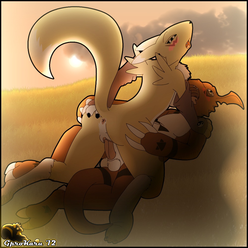 2012 anthro anus ass blush canine color digimon digimon_(species) female fox fur furry furry_ass furry_ears furry_tail guilmon male missionary_position monster_boy nude open_mouth pussy raised_tail renamon reptile rule34 scalie sex straight tagme tail vaginal_penetration