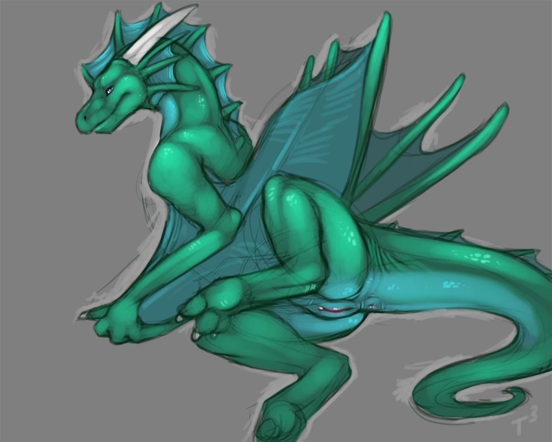 2010 5:4 anus blue_membrane clitoris conditional_dnp dragon e621 european_mythology female feral frill_(anatomy) genitals green_body green_scales grey_background head_crest head_frill horn membrane_(anatomy) membranous_frill membranous_wings mythological_creature mythological_scalie mythology nude pink_clitoris presenting scales scalie signature simple_background solo tail tojo_the_thief vulva western_dragon winged_arms wings wyvern