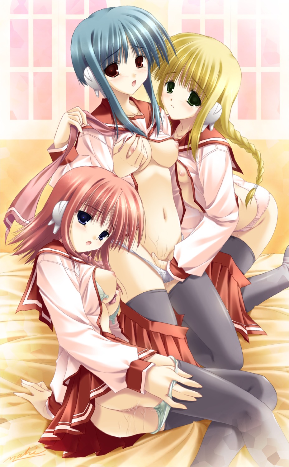 bra breasts censored chain-reaction clothing female fingering ilfa_(to_heart) medium_breasts milfa panties rule34 sakaki_maki silfa skirt small_breasts stockings to_heart_(series) to_heart_2 yuri