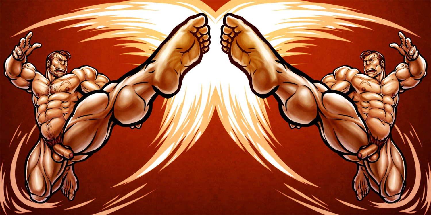 art_of_fighting balls fighting flaccid karate kicking king_of_fighters male male/male male_only muscular muscular_male nude penis rule34 snk tagme takuma_sakazaki zelo-lee