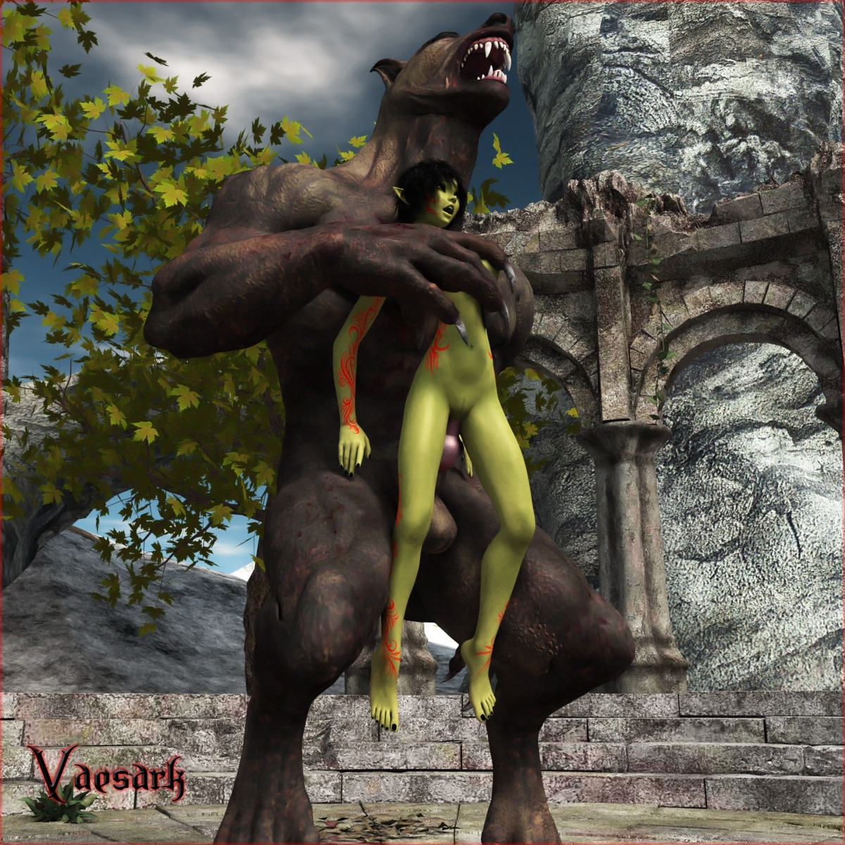 1:1 3d_(artwork) abs animal_genitalia animal_penis anthro anthro_penetrating anthro_penetrating_humanoid balls biceps black_hair canid canine canine_genitalia canine_penis digital_media_(artwork) duo e621 elf erection female female_on_anthro female_penetrated genitals green_body green_skin hair hi_res humanoid humanoid_on_anthro humanoid_penetrated interspecies knot male male/female male_on_humanoid male_penetrating male_penetrating_female mammal muscular muscular_male mythological_canine mythological_creature mythology nipples nude pecs penetration penile penile_penetration penis penis_in_vagina sex tattoo vaesark vaginal vaginal_penetration vulva werecanid werecanine werecreature werewolf