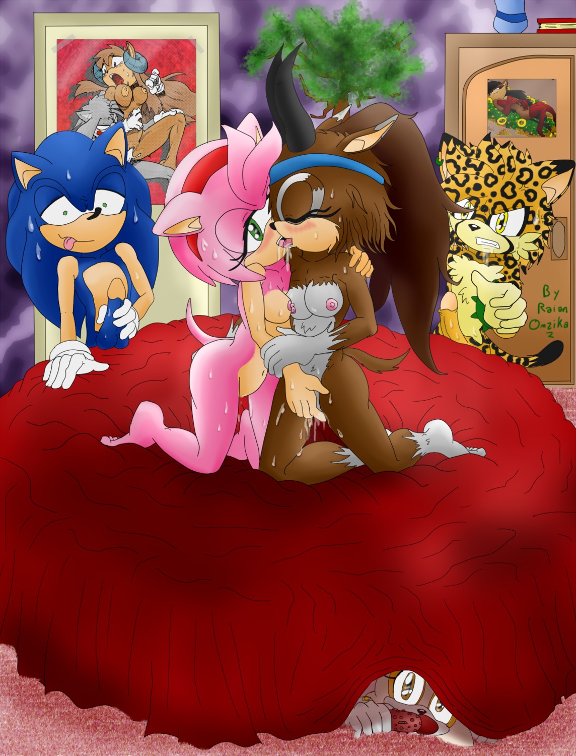 amy_rose anthro blue_fur brown_fur cheetah cream_the_rabbit cylia_the_antelope feet feline female fur furry hedgehog horlod lagomorph mammal pink_fur rabbit raianonzika rule34 sega sonic_(series) sonic_the_hedgehog sonic_the_hedgehog_(series) yellow_fur