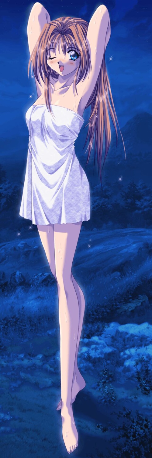 female female_only human kawai_shizuka night outside rule34 serenity_wheeler solo tagme towel yu-gi-oh!