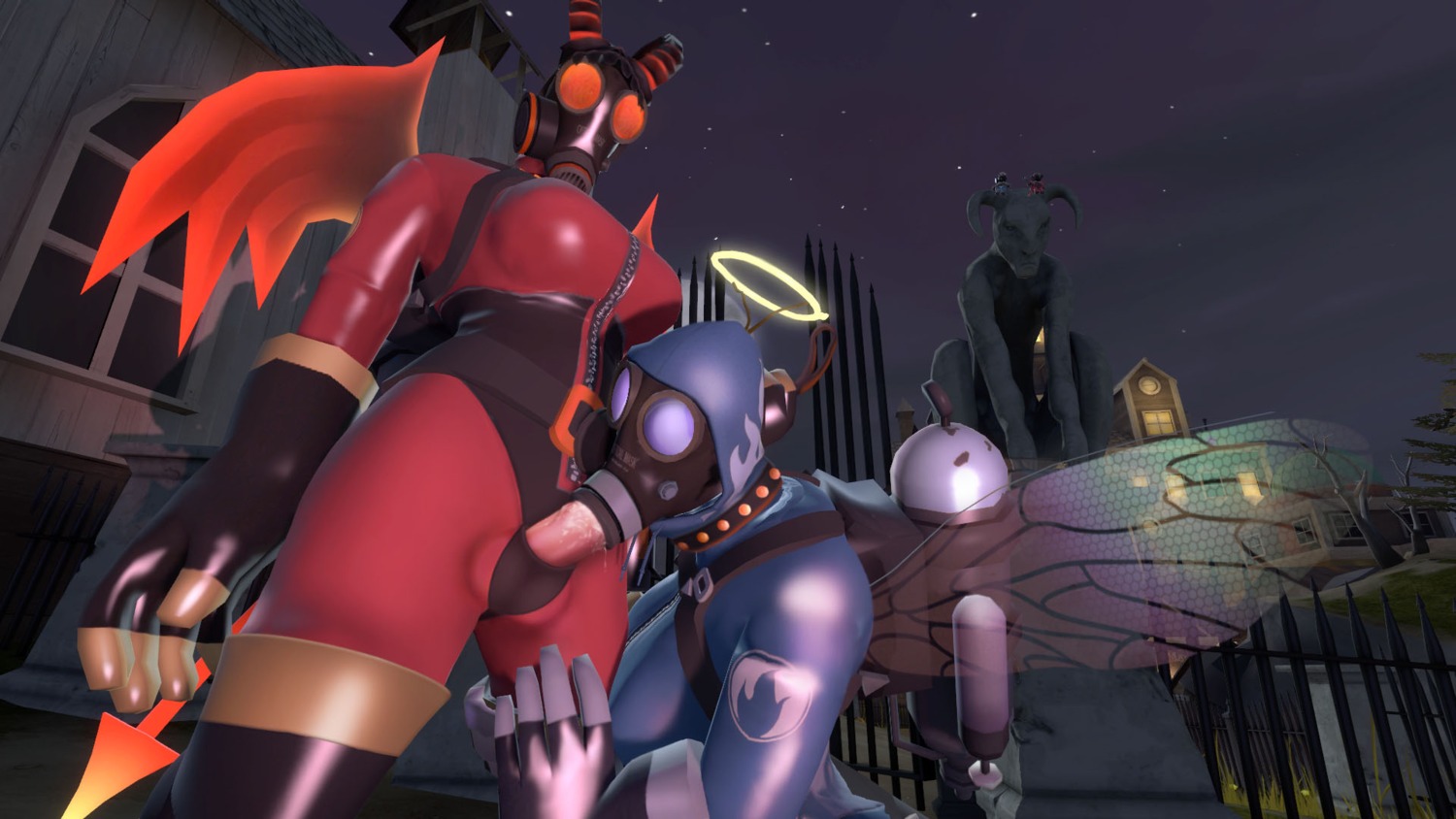 1futa 1girls 3d angel artist_request bbw demon dickgirl erect_penis erection female female_penetrated fempyro futanari garry's_mod gas_mask intersex mask masked masked_female masked_futa oral oral_sex penis pyro pyro_(team_fortress_2) rule34 rule_63 tagme team_fortress_2
