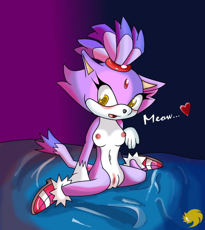 anthro blaze_the_cat cat domestic_cat english_text feline female female_only mostly_nude onomatopoeia pussy rule34 sega shoes sitting solo sonic_(series) sonic_the_hedgehog_(series) tagme white_gloves