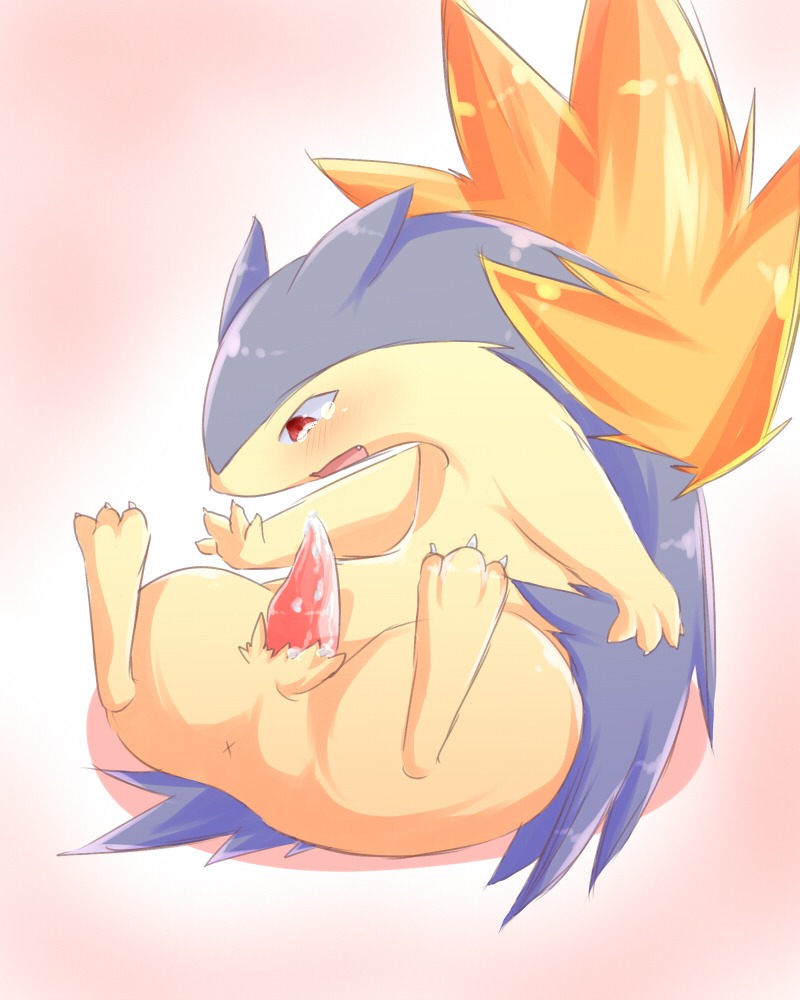 color fur furry male male_only nintendo pokemon pokemon_(species) rule34 solo straight_hair typhlosion