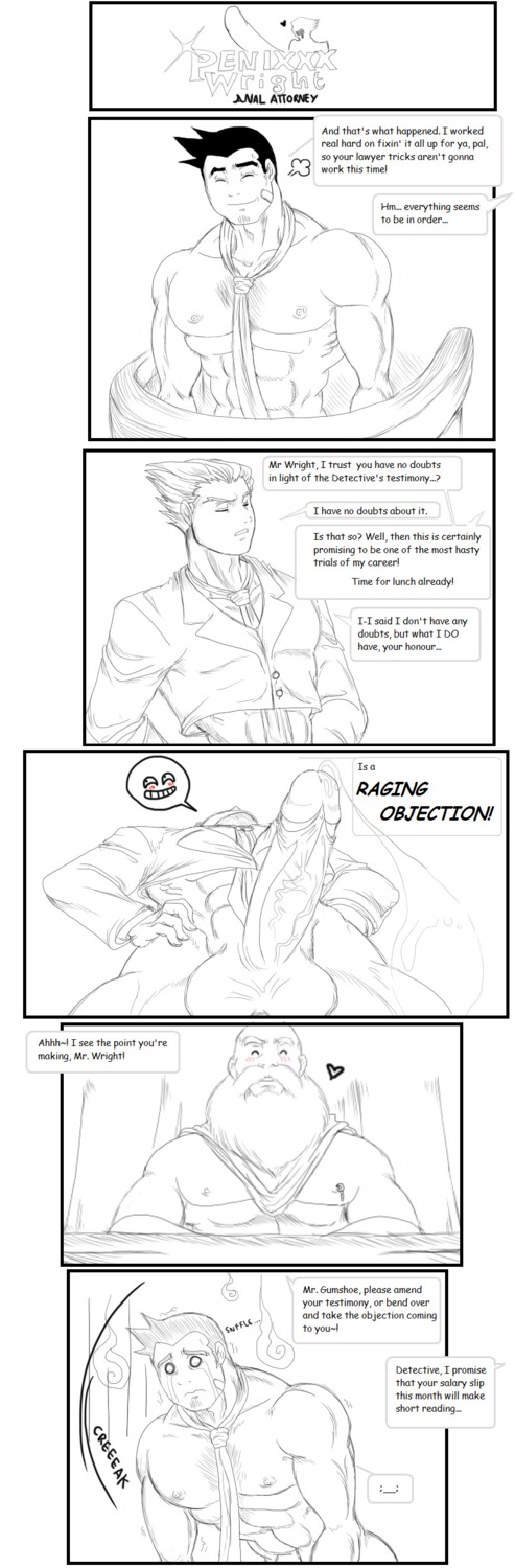 ace_attorney artist_request dick_gumshoe gay gyakuten_saiban judge male male_only miles_edgeworth phoenix_wright rule34