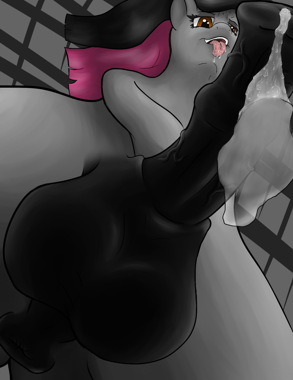 2013 abstract_background animal_genitalia animal_penis anus balls bodily_fluids cum cumshot drooling e621 earth_pony ejaculation equid equine equine_genitalia equine_penis erection fan_character fur genital_fluids genitals grey_body grey_fur gynomorph hair hasbro hi_res horse infernal-beggar intersex low-angle_view macro mammal my_little_pony open_mouth orgasm penis pony puffy_anus saliva simple_background solo standing tongue tongue_out vein veiny_penis worm's-eye_view