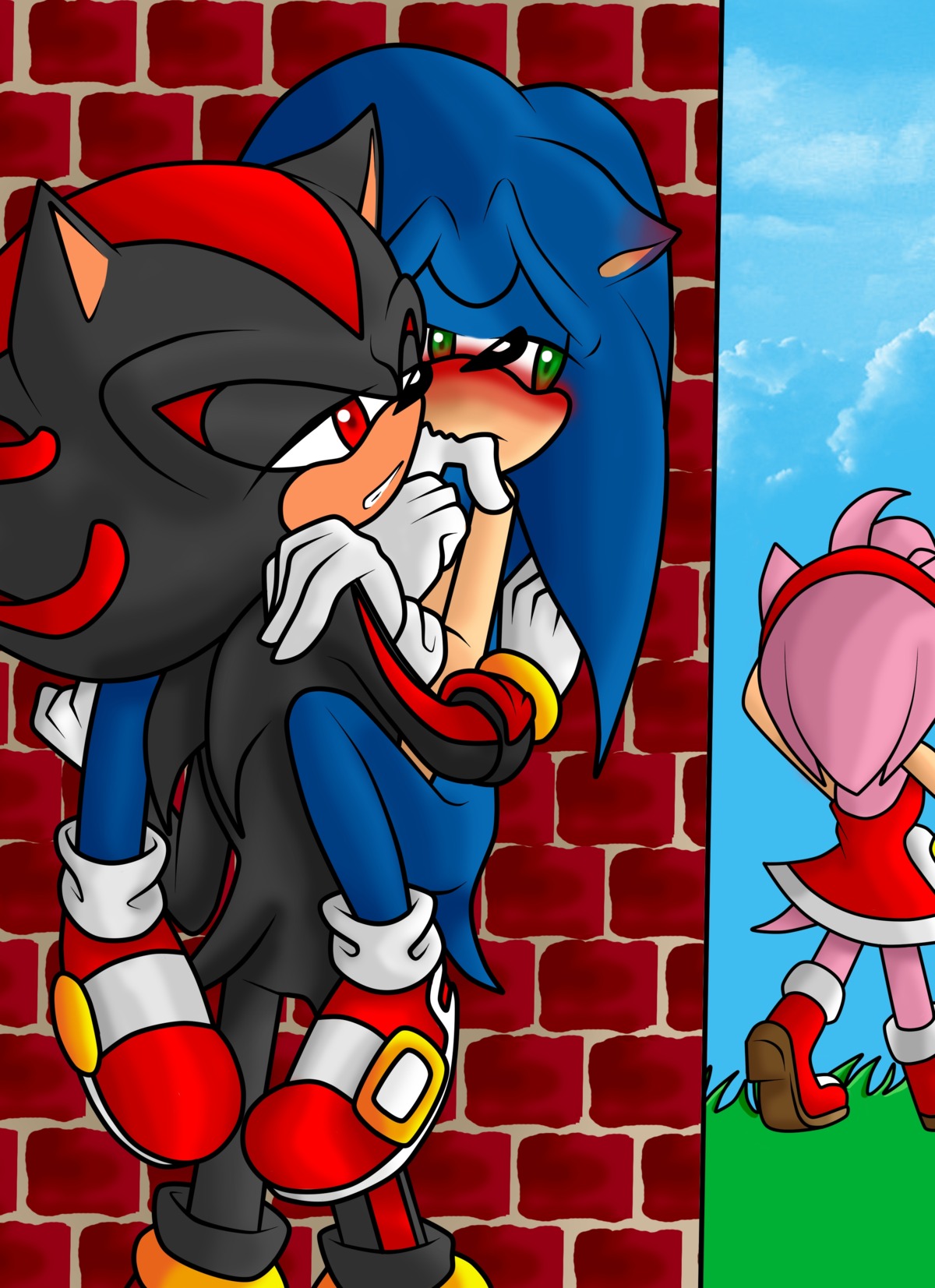 amy_rose anal_penetration anthro background black_fur blue_fur blush color female furry furry_only gay hedgehog male multiple_males outdoors pink_fur rule34 sega sex shadow_the_hedgehog short_hair sonadow sonic_(series) sonic_the_hedgehog sonic_the_hedgehog_(series) yaoi