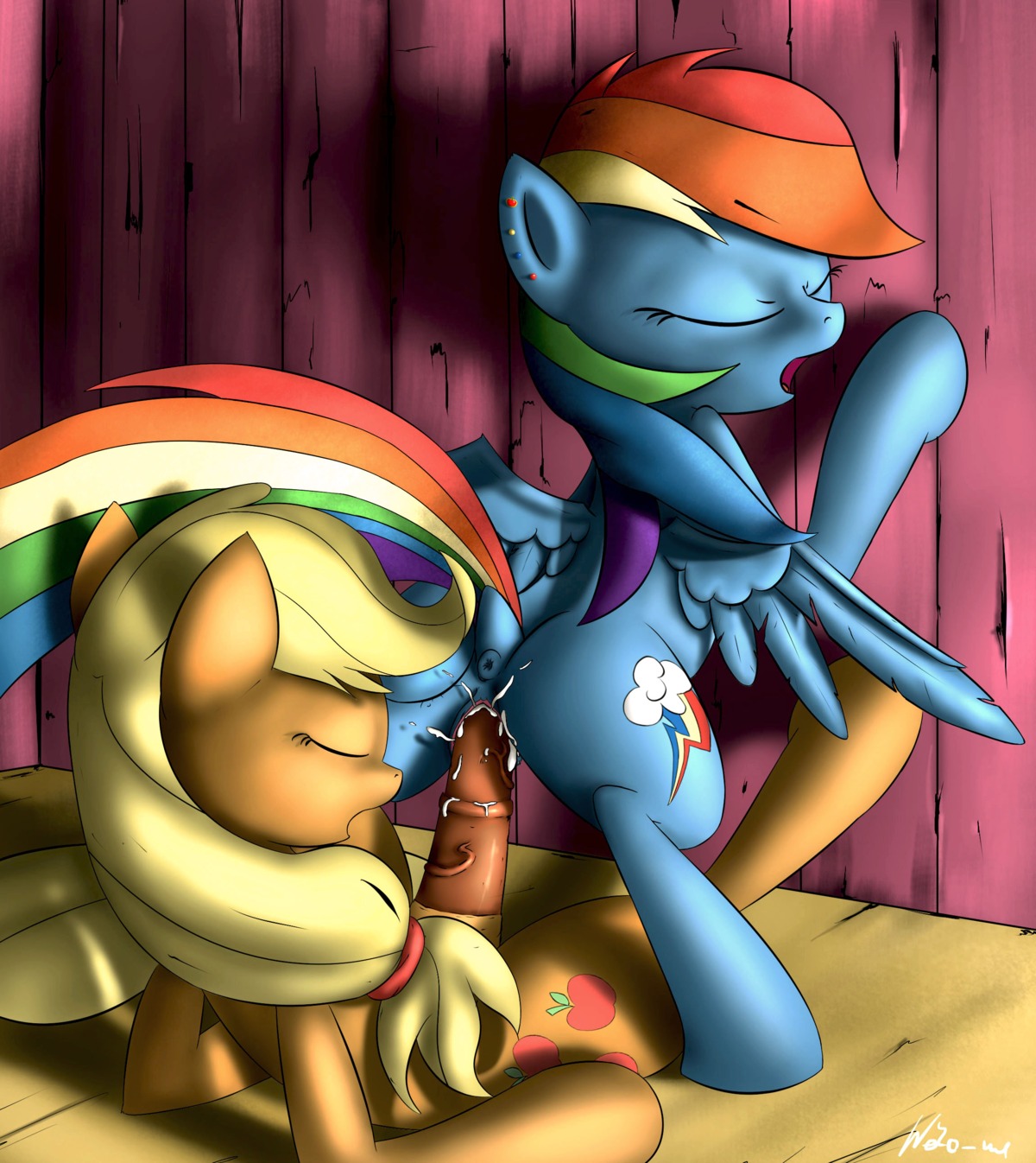 2013 absurd_res anus applejack_(mlp) blonde_hair blue_body blue_feathers blue_fur bodily_fluids cum cum_in_vagina cum_inside cutie_mark duo e621 ear_piercing earth_pony equid equine erection eyes_closed feathered_wings feathers female female_on_top female_penetrated feral freckles friendship_is_magic fur genital_fluids genitals green_eyes gynomorph gynomorph/female gynomorph_on_bottom gynomorph_penetrating gynomorph_penetrating_female hair hasbro hi_res horse intersex intersex/female intersex_on_bottom intersex_penetrating intersex_penetrating_female mammal multicolored_hair multicolored_tail my_little_pony mythological_creature mythological_equine mythology neko-me nude on_bottom on_top orange_body orange_fur pegasus penetration penile penile_penetration penis penis_in_vagina piercing pony rainbow_dash_(mlp) rainbow_hair rainbow_tail reverse_cowgirl_position sex sitting tail vaginal vaginal_penetration vulva wings
