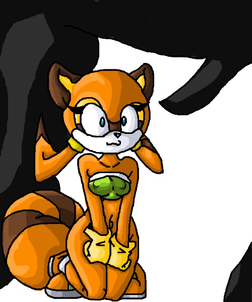 5:6 aged_up anthro blue_eyes bottomless clothed clothing cyanzangoose duo e621 equid equine female feral genitals gloves handwear horse interspecies kneeling larger_male male mammal marine_the_raccoon orange_body penis procyonid raccoon sega size_difference smaller_female solo_focus sonic_the_hedgehog_(series) tail tight_clothing