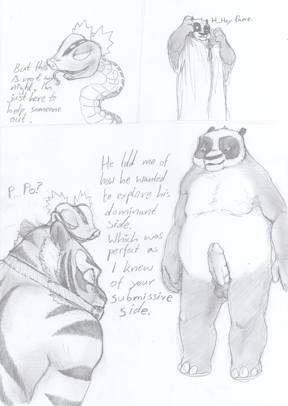 1boy 2girls anthro bear comic dreamworks erection feline female giant_panda imaajfpstnfo kung_fu_panda male master_po_ping master_tigress master_viper monochrome nude panda penis po reptile rule34 scalie sketch snake tiger veins veiny_penis