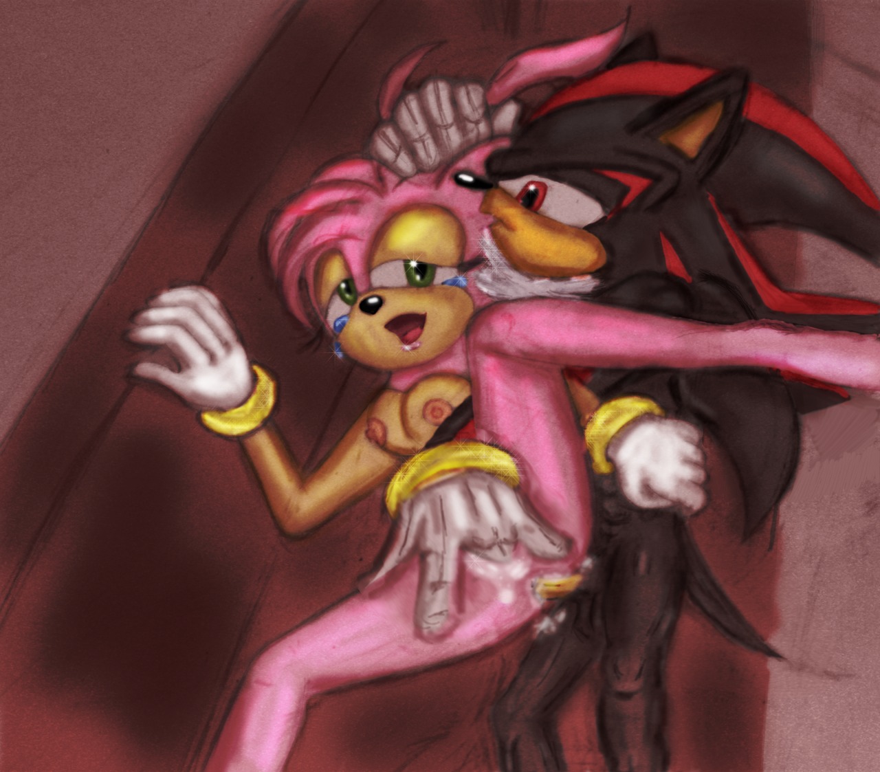 amy_rose anal anal_penetration anthro anthro_on_anthro black_body black_fur duo e621 erection eulipotyphlan female fingering fur genitals hedgehog male male/female male_penetrating mammal nude penetration penis pink_body sega sex shadow_the_hedgehog sonic_the_hedgehog_(series) thecruelone thick_thighs thin_calves thin_legs thin_thighs vaginal vaginal_penetration vulva