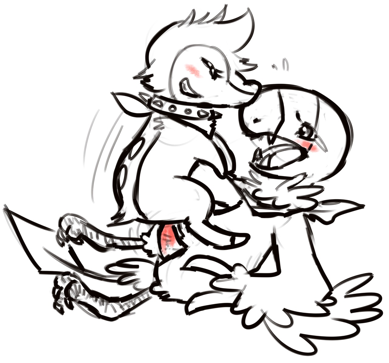 2012 ambiguous_gender archen cyndaquil digital_drawing_(artwork) digital_media_(artwork) duo e621 erection feral fossil_pokemon generation_2_pokemon generation_5_pokemon genitals haychel male monochrome nintendo penis pokemon pokemon_(species) sketch