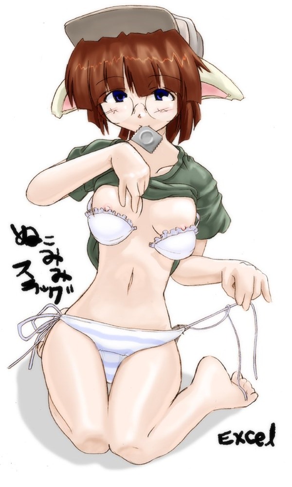 breasts condom condom_in_mouth female fio_germi metal_slug nipples panties rule34 shirt_lift side-tie_panties snk striped_panties tagme
