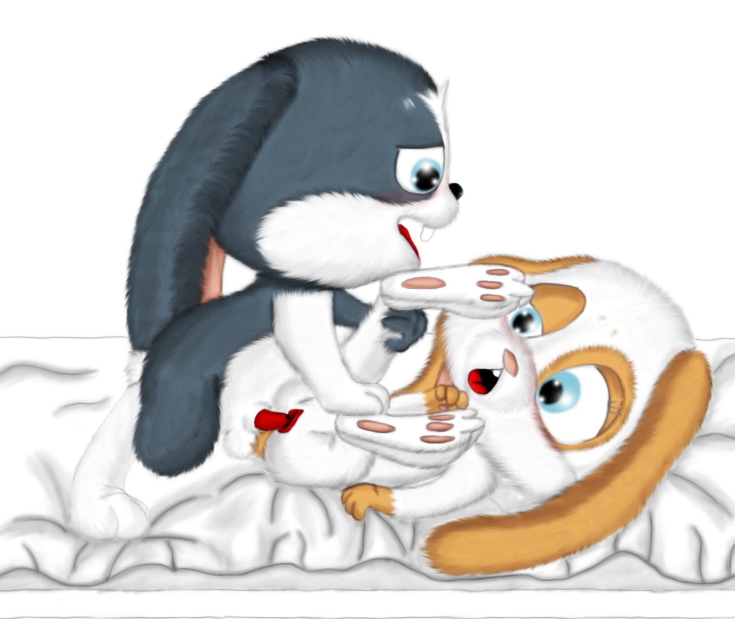 anatomically_inaccurate anatomically_inaccurate_pawpads anthro balls blue_eyes domestic_rabbit duo e621 erection female female_penetrated genitals hare hase hi_res jamster lagomorph leporid long_ears lop_rabbit male male/female male_penetrating male_penetrating_female mammal nude onstatobol open_mouth oryctolagus pawpads paws penetration penile penile_penetration penis penis_in_vagina rabbit sex snuggelina snuggle_bunny tongue vaginal vaginal_penetration vulva young young_anthro young_female young_male young_on_young