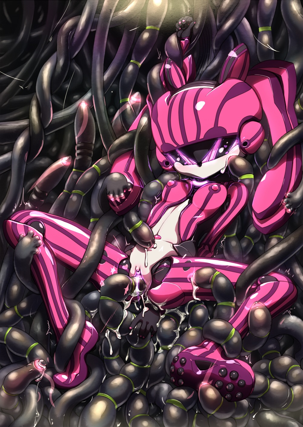 android cum cum_inside facial female highres machine musen-shiki_sanhankikan navel_sex nipples pink_skin pussy robot robot_girl rule34 sex source_request striped tentacle tied_hair twintails vaginal_penetration