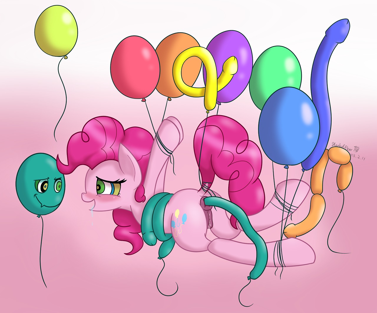 2014 anal anal_object_insertion anal_penetration animate_inanimate anus attached_to_balloon balloon balloon_in_ass balloon_insertion balloon_support balloon_with_face blush bodily_fluids bound butt cutie_mark duo e621 earth_pony equid equine female feral floating friendship_is_magic fur genital_fluids genitals hair hanging_from_balloon hasbro horse hypnosis improvised_dildo improvised_sex_toy inflatable inflatable_support living_balloon living_inflatable mammal mind_control modelling_balloon my_little_pony object_in_ass object_insertion open_mouth penetration phallic_balloon pink_body pink_fur pink_hair pinkie_pie_(mlp) pony puetsua saliva shaped_balloon simple_background vaginal_fluids vulva