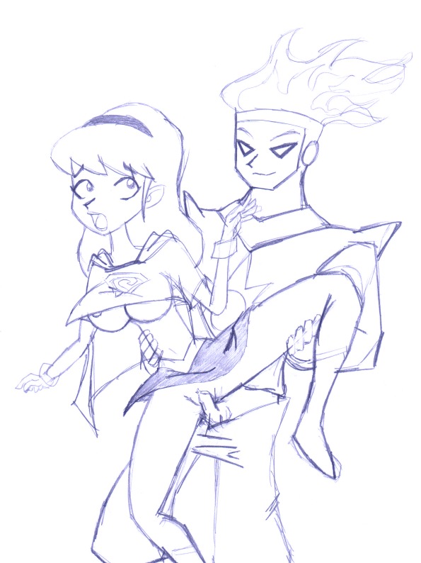 breasts dc dc_comics dcau female firestorm firestorm_(series) front_view holding_leg kara_zor-el male male/female monochrome nipple_slip penis penis_in_pussy pussy raised_leg ronnie_raymond rule34 sex standing straight supergirl superman_(series) tagme traditional_media traditional_media_(artwork) underboob vaginal vaginal_penetration vaginal_sex vulva