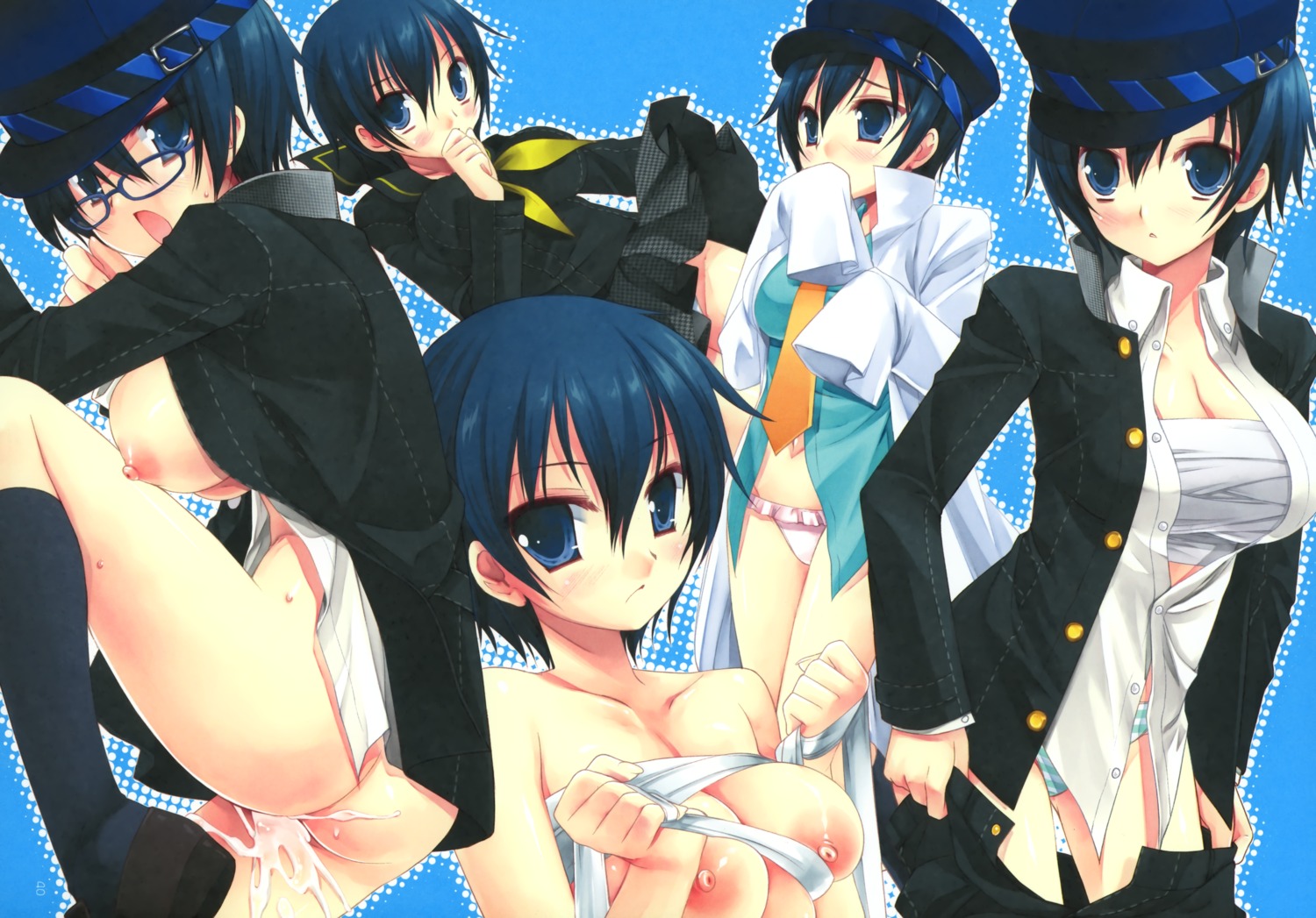ass cum d.n.a.lab female megami_tensei megane miyasu_risa nipples open_clothes open_shirt oppai panties paper_texture persona persona_4 rule34 sarashi sex shimapan shirogane_naoto shirt undressing